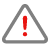 Red exclamation point inside of a gray triangle